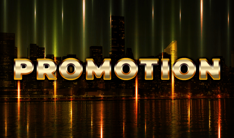 The text 'Promotion' overlaying a cityscape.